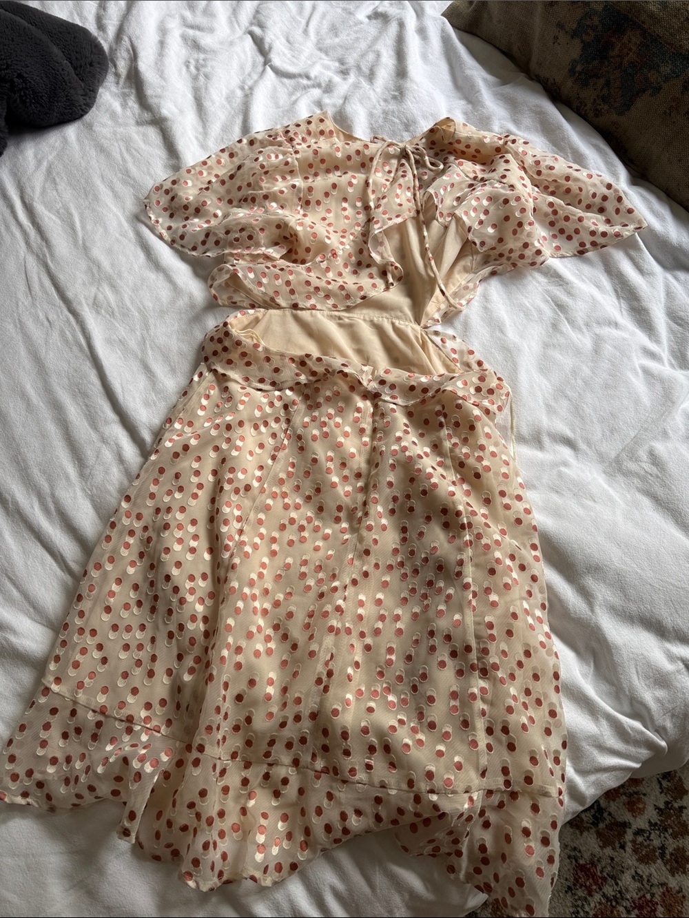 Astr the Lable Elsie Cream Polka Dot Backless Dress - Picture 6 of 7